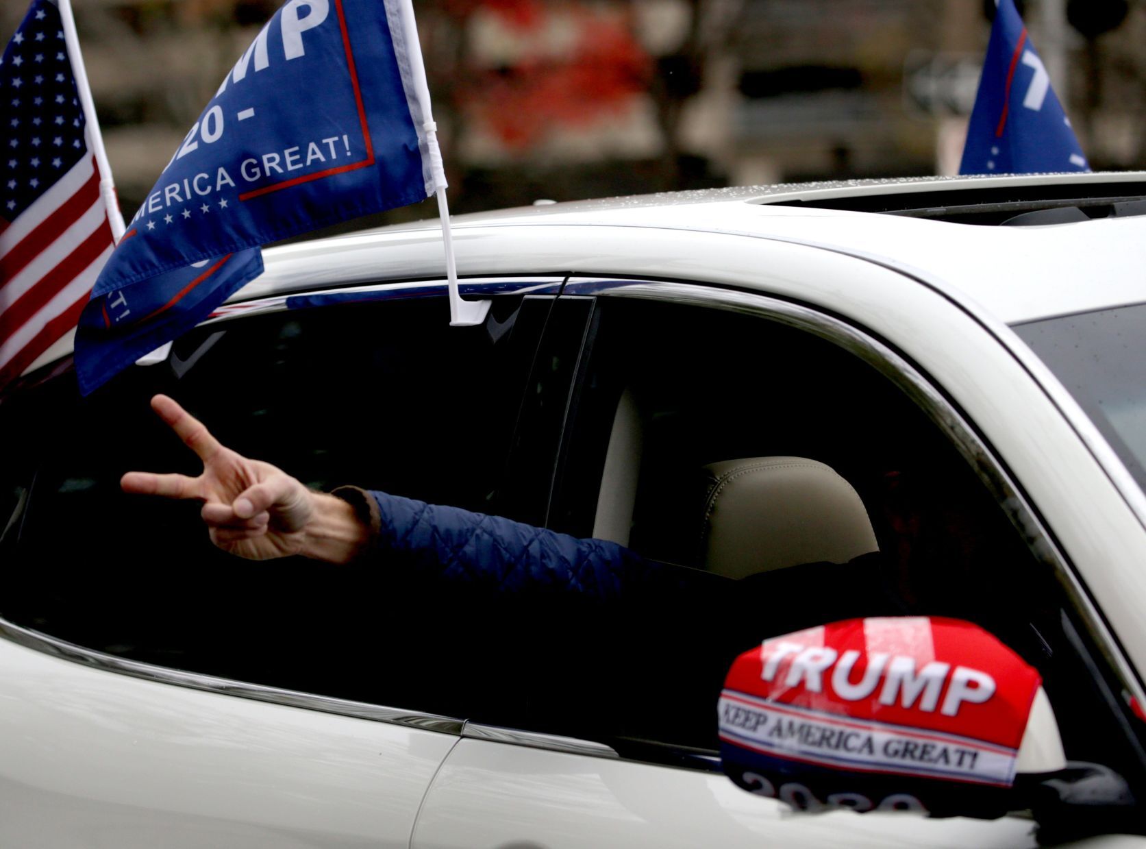 Trump Rolling Rally gather downtown